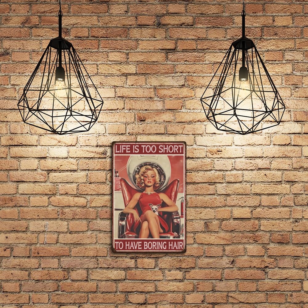 SUPERDANT Cartello In Latta per Parrucere Insegne Metallo Vintage Targhe Segno Retrò Salone di Bellezza Poster Da Parete Arte Murale Targa In Metallo Bar Man Cave 20x30cm