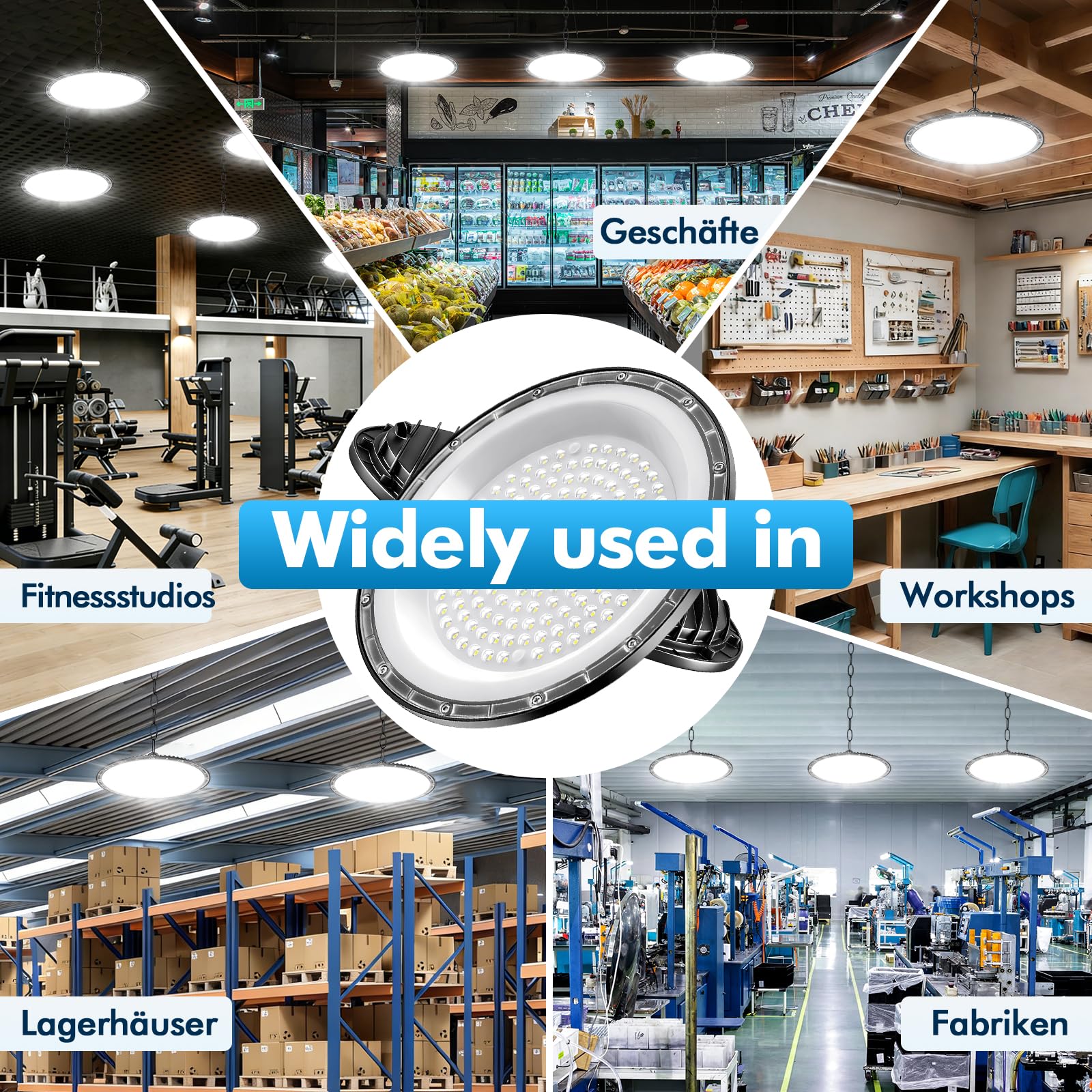 10 Stück LED Hallenstrahler 200W, 100lm/W, 20.000lm, 6500K, v, IP65 Wasserdichte LED Werkstatt Deckenleuchte für Fabriken,Garage,Lagerhaus
