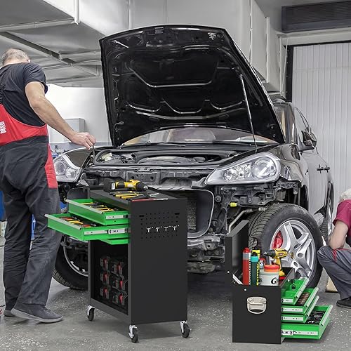 Miniatura 2 de Cofre de herramientas con ruedas, caja de herramientas de alta capacidad de 8 cajones con ruedas, caja de herramientas de almacenamiento extraíble