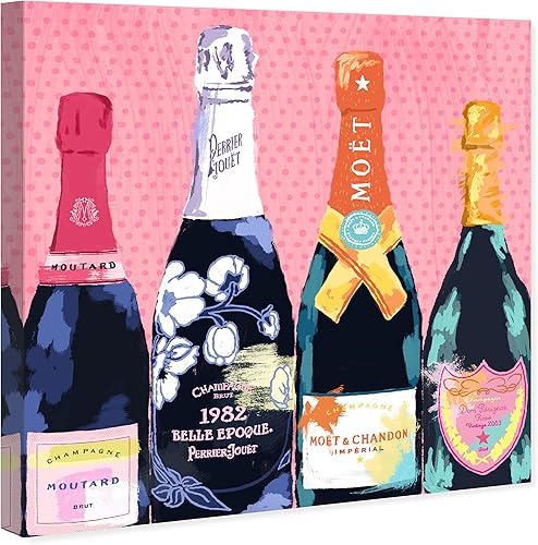 Miniatura 2 de The Oliver Gal Artist Co. Drinks and Spirits - Lienzo decorativo para pared, diseño de "Pass The Bottle", decoración del hogar, 12 x 12 pulgadas,