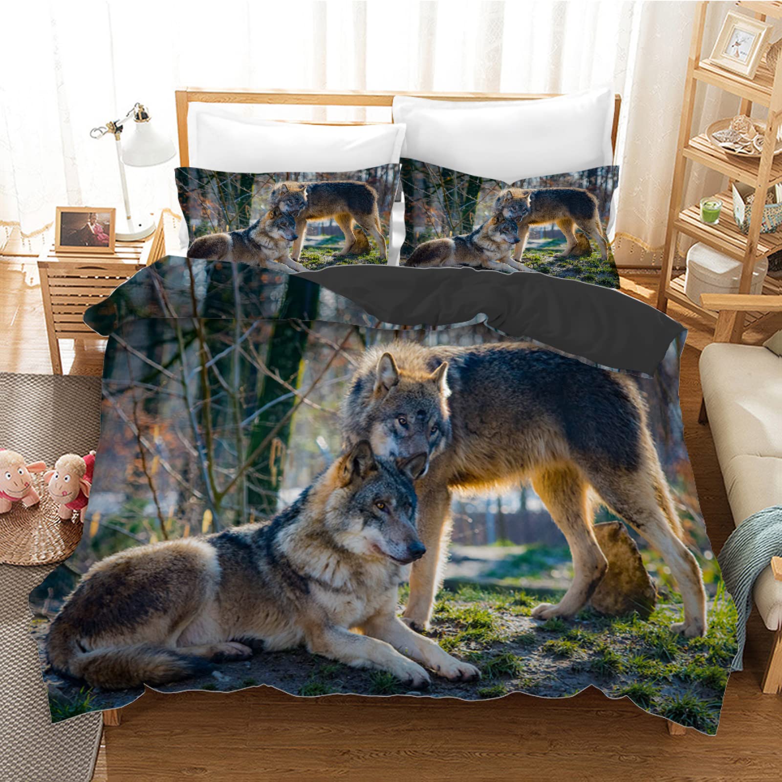 Housse de Couette 140x200 Gris Loup pour Transformer la Chambre Enfant en Refuge Cosy