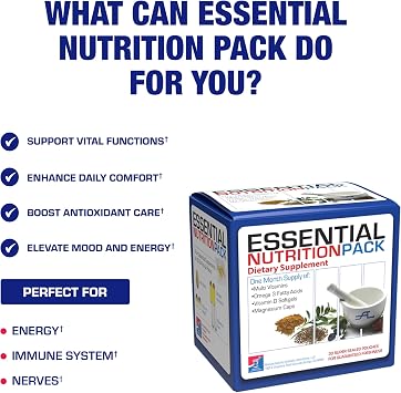 All in One Vitamin Packs for Women & Men - Clinically Formulated Men & Women's Womens Over 50 Multivitamin with Omega 3 Magnesium Vitamin D3 & Citrus Bioflavonoids - 1 Month Supply