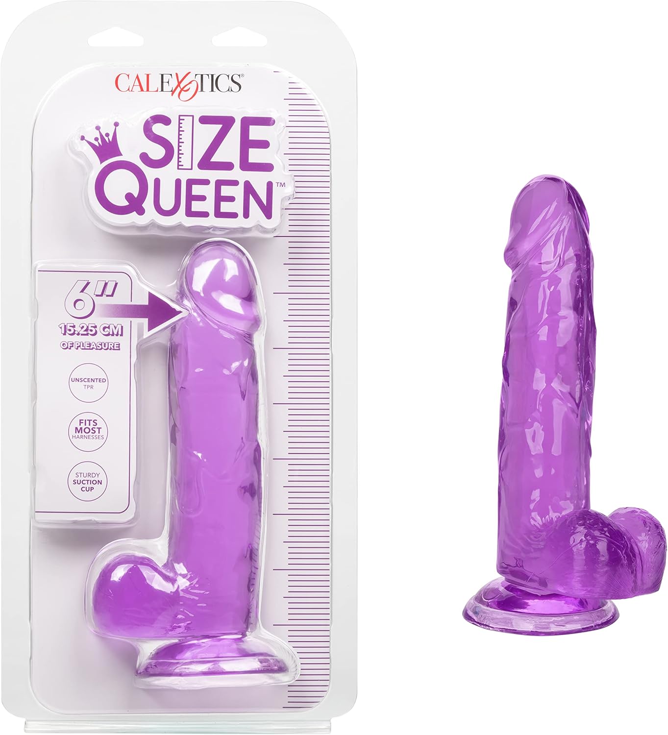 CalExotics Size Queen Dildo 6 Inch - Purple