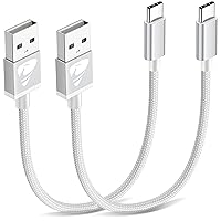 Vista 1 de Cable de carga USB C corto, 2 unidades, 1.5 pies, cable de carga rápida USB C 3A, cable USB tipo C a USB A para Samsung Galaxy S23 Ultra S22 S21 S20