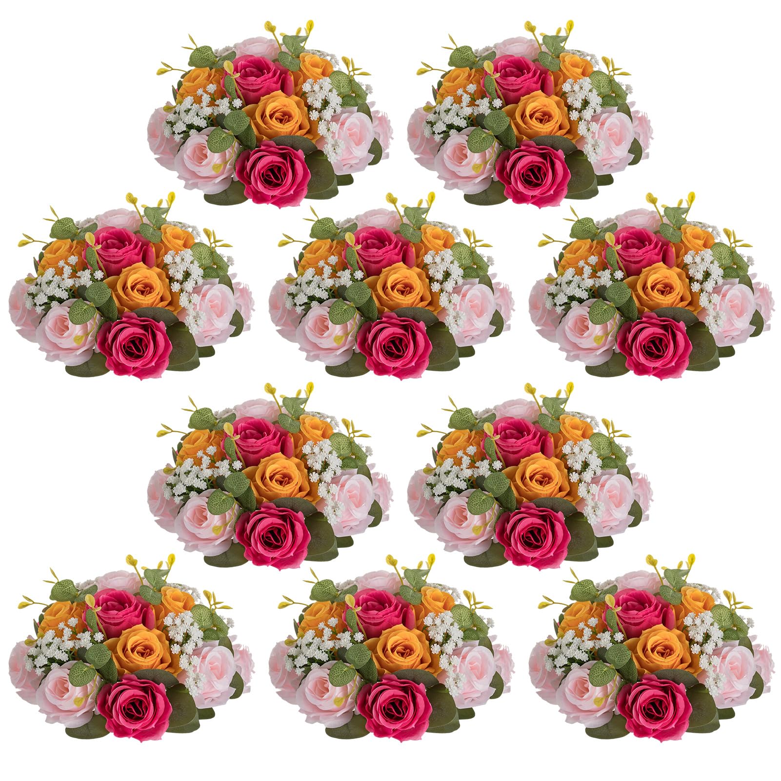 NUPTIO Flower Ball Centerpieces for Tables: Hot Pink & Orange & Pink Rose โ image 1