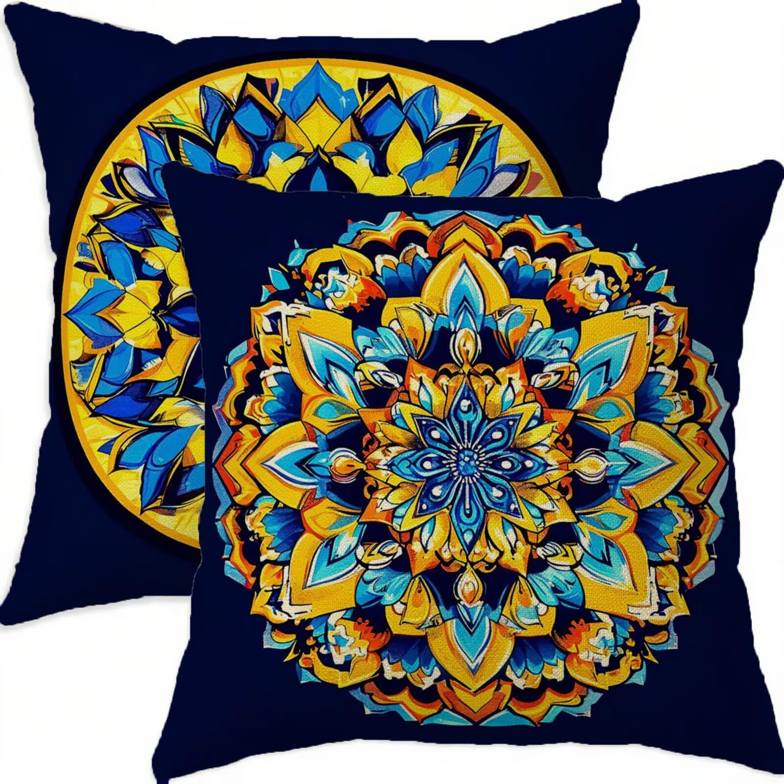 Housse coussin 60x60cm vintage bohémie pour décorer le salon