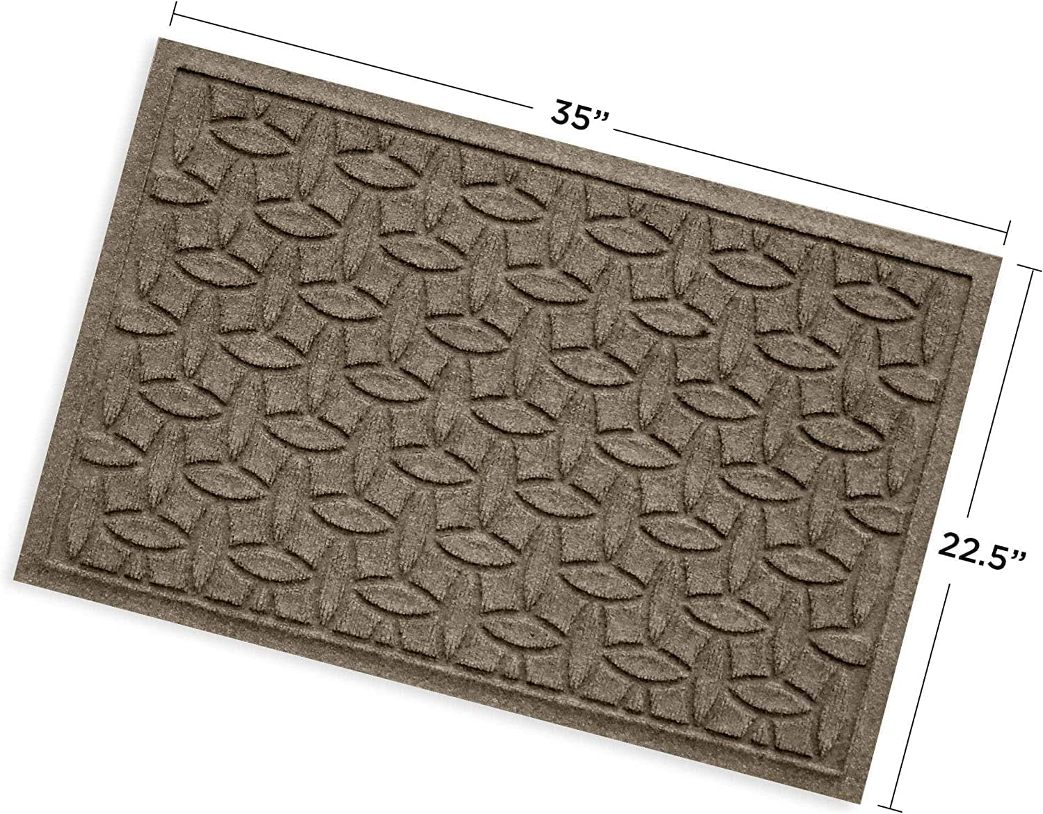 WaterHog Durable Entryway Door Mat - Indoor/Outdoor, Slip Resistant, Low Profile, Water-Trapping Floor Covering for Front Door, House Entrance, Easy to Clean, Ellipse Collection, Khaki/Camel, 2' x 3'