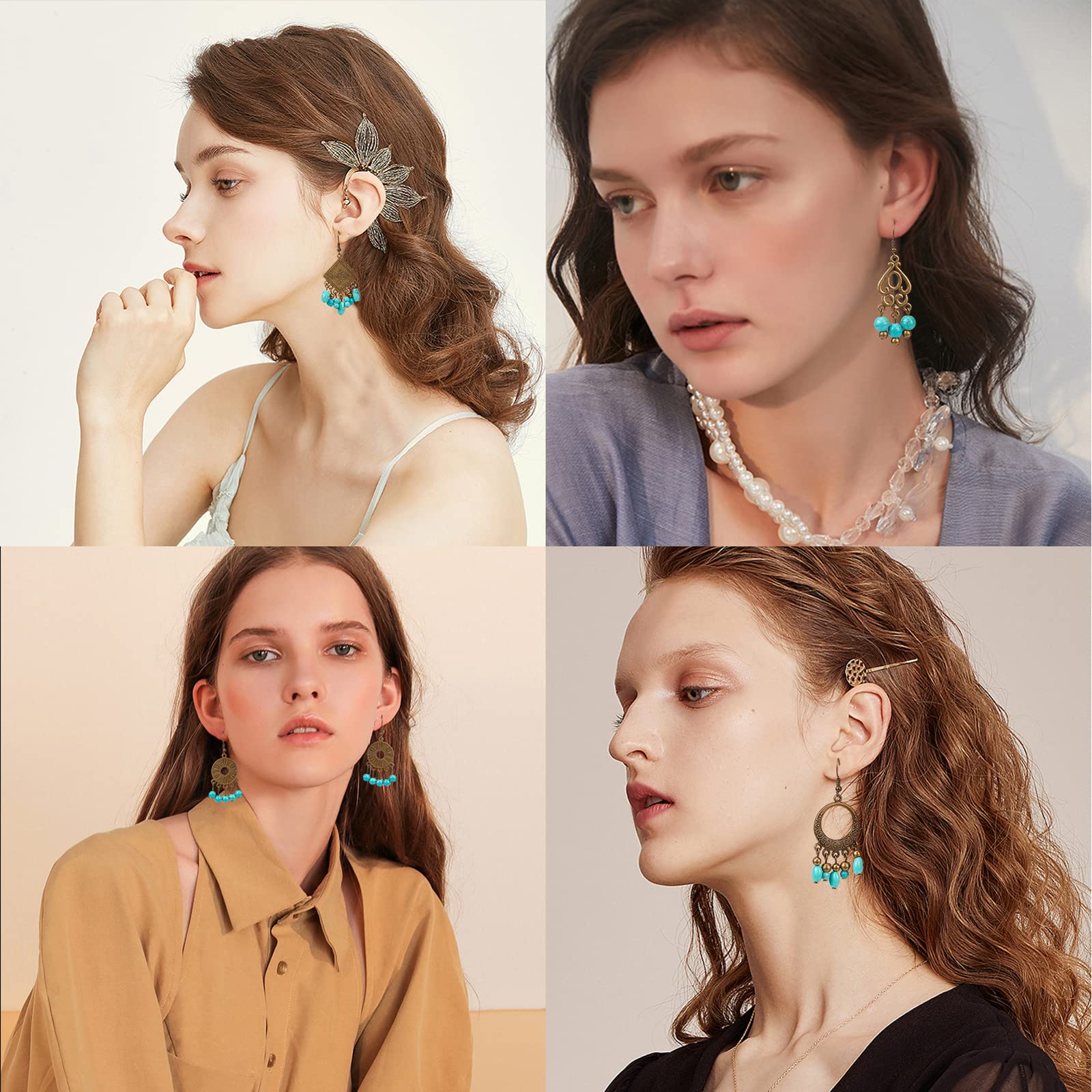 SUNNYCLUE 1 Boîte DIY Faire 10 Paires Lustre Boucle D'oreille