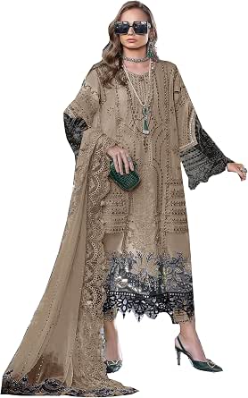 STELLACOUTURE Embroidered Salwar Kameez Suit – Ready To Wear, Georgette Fabric, Plus Size