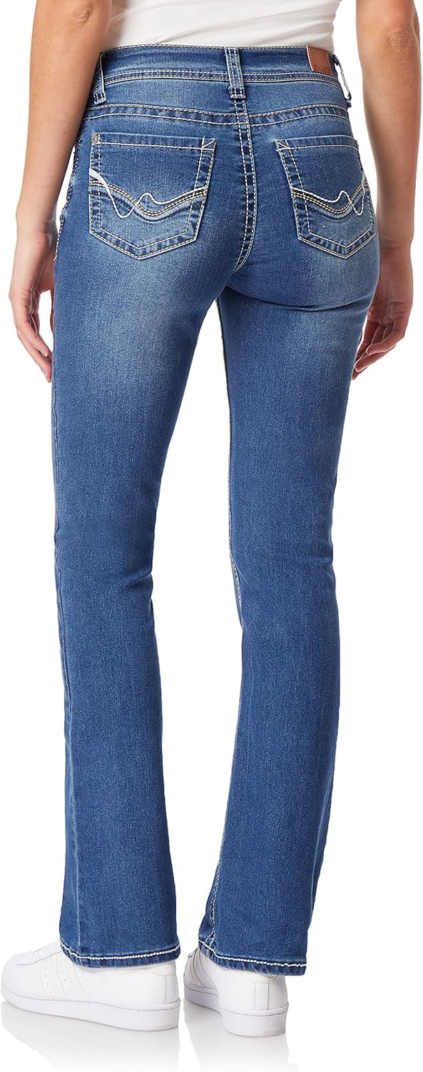 WallFlower Women’s Size Legendary Bootcut Mid-Rise Insta Stretch Juniors Jeans (Standard and Plus)