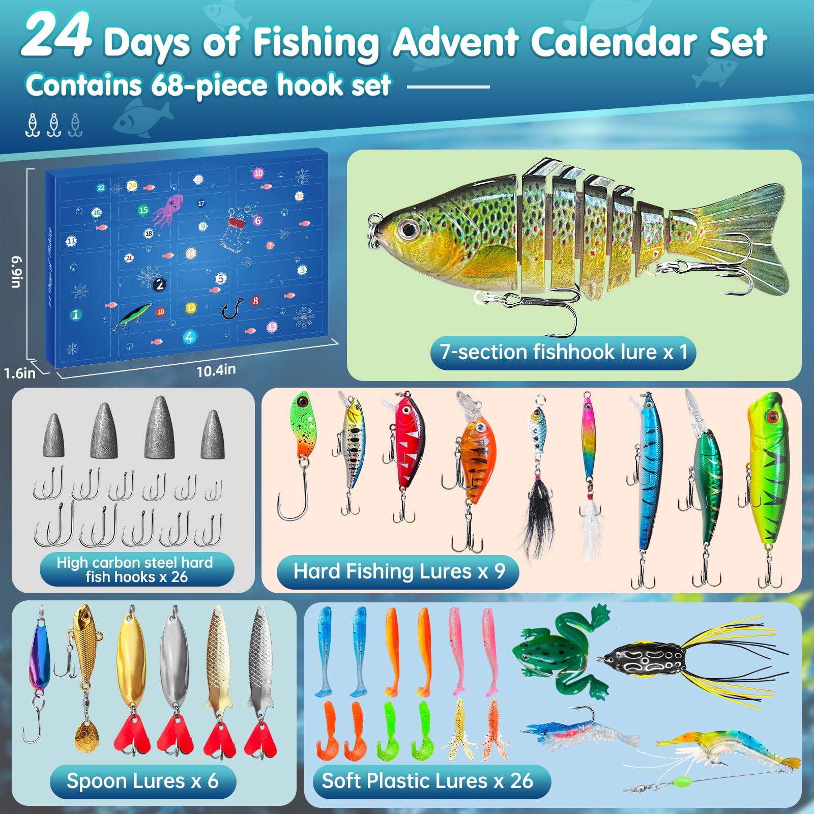 Amazon.com: Advent Calendar 2025 Fishing Lure,Lifelike Multi