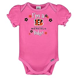 Gerber NFL Baby Girls 3 Pack Short Sleeve Bodysuit, Alternate, 3-6 Months US Team Color