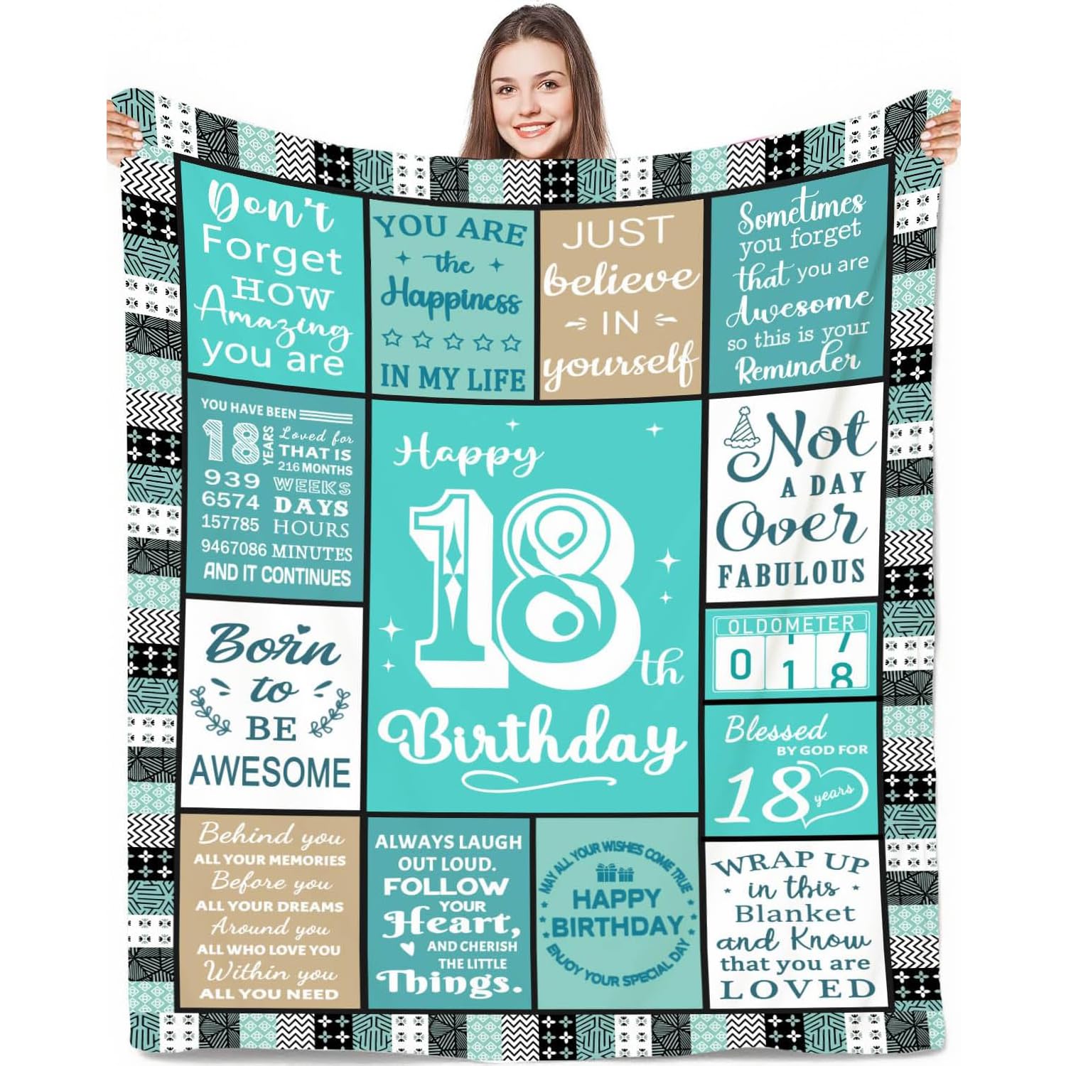 ACCZ Birthday Gifts for Women Girls Her Friendship,Gifts for Women Birthday Unique,Womens Birthday Gift Ideas for Her Wife Daughter Mom Sister Friendship - Soft Throw Blanket 60"x50"(18th, Blue)
