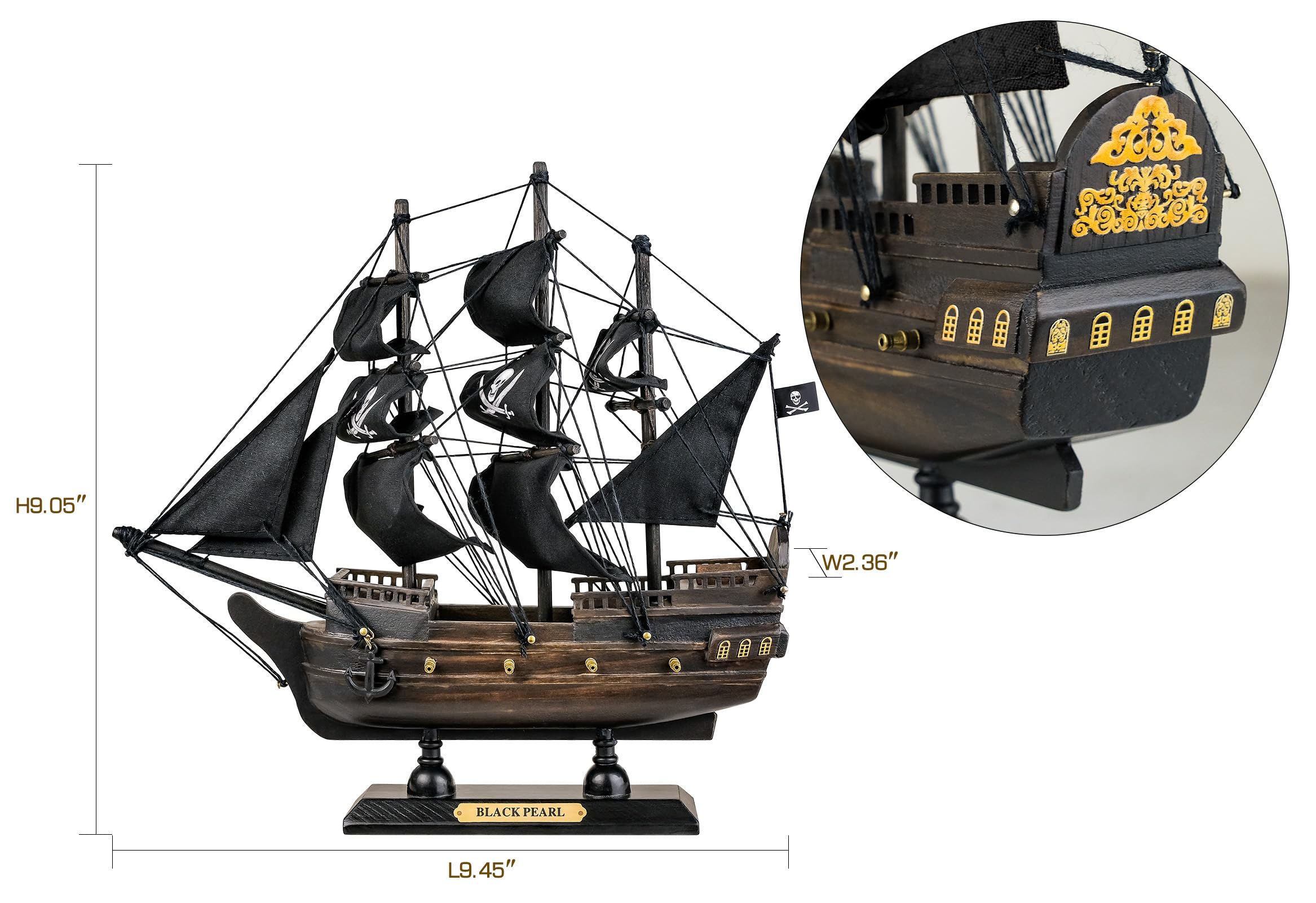 Amazon.co.jp: SAILINGSTORY 木製海賊船モデル ブラックパール 帆船