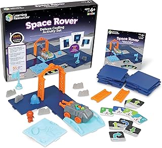 Learning Resources Space Rover Deluxe Coding Activity Set, 51 Pieces, Ages 4+, Coding for Kids, Coding Toys, Kids STEM,Toys STEM,Space Toys, Astronaut Toys, for Kids