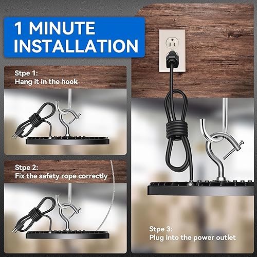 Miniatura 6 de Yihuven Paquete de 2 luces LED UFO de alta bahía de 150 W (equivalente a 600 W MHHPS), 21000 lm, luz diurna de 5000 K, lámpara comercial impermeable