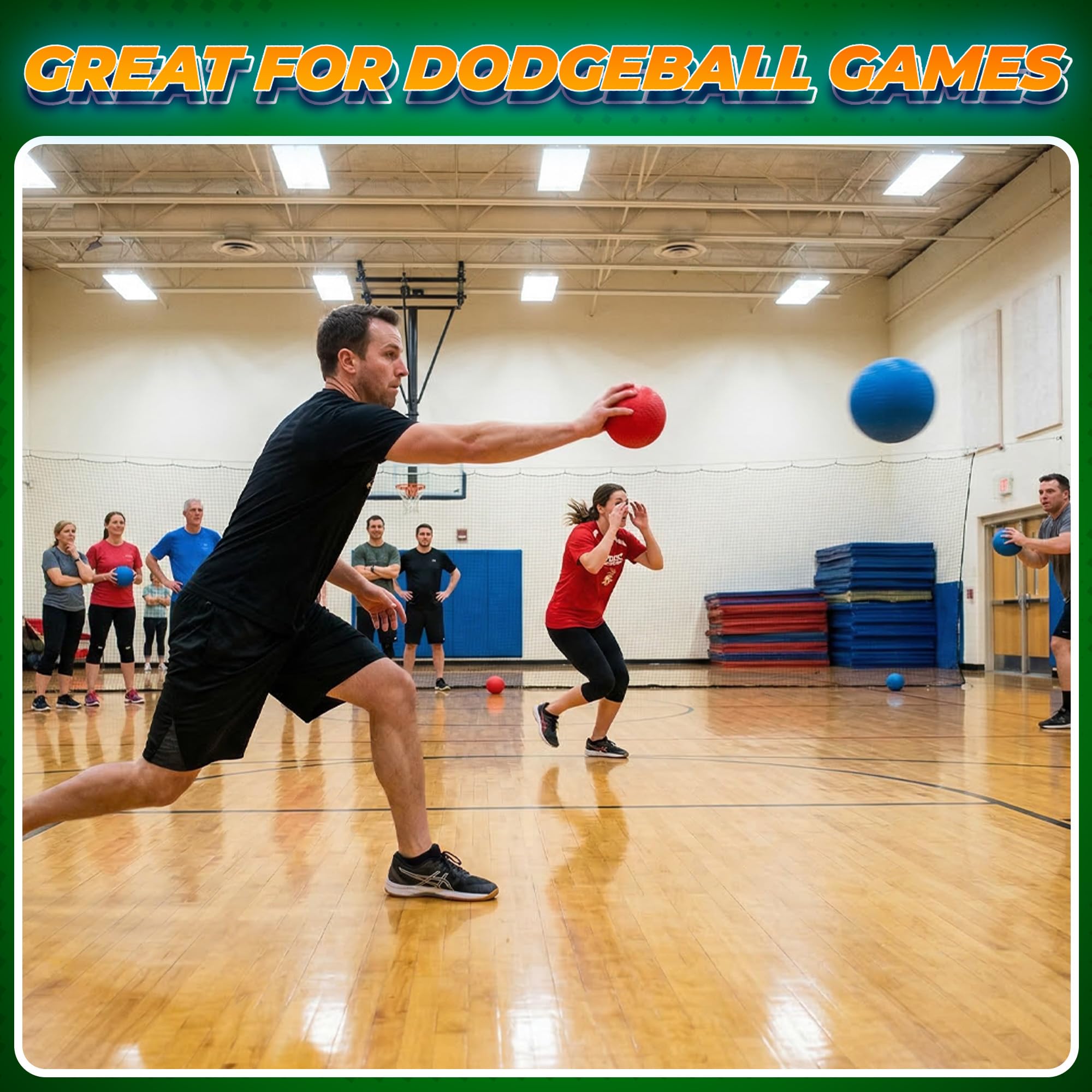 Dodgeballs rojo y azul – (2 unidades) con bomba – pequeñas pelotas de parque infantil para niños, adolescentes y adultos – Pelotas deportivas para gimnasio en interiores y exteriores para Dodgeball
