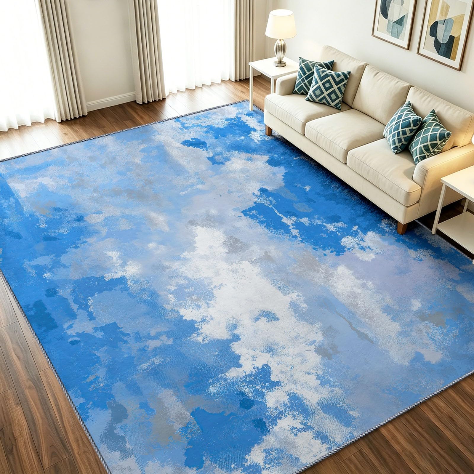Alfombra azul antideslizante para evitar resbalones y suciedad
