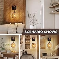 Vista 9 de N01 Apliques de Pared Enchufables Regulables Colgantes Bohemios de Ratán Lámpara de Pared Rústica Sin Escalones Aplique de Pared Tejido Lámpara