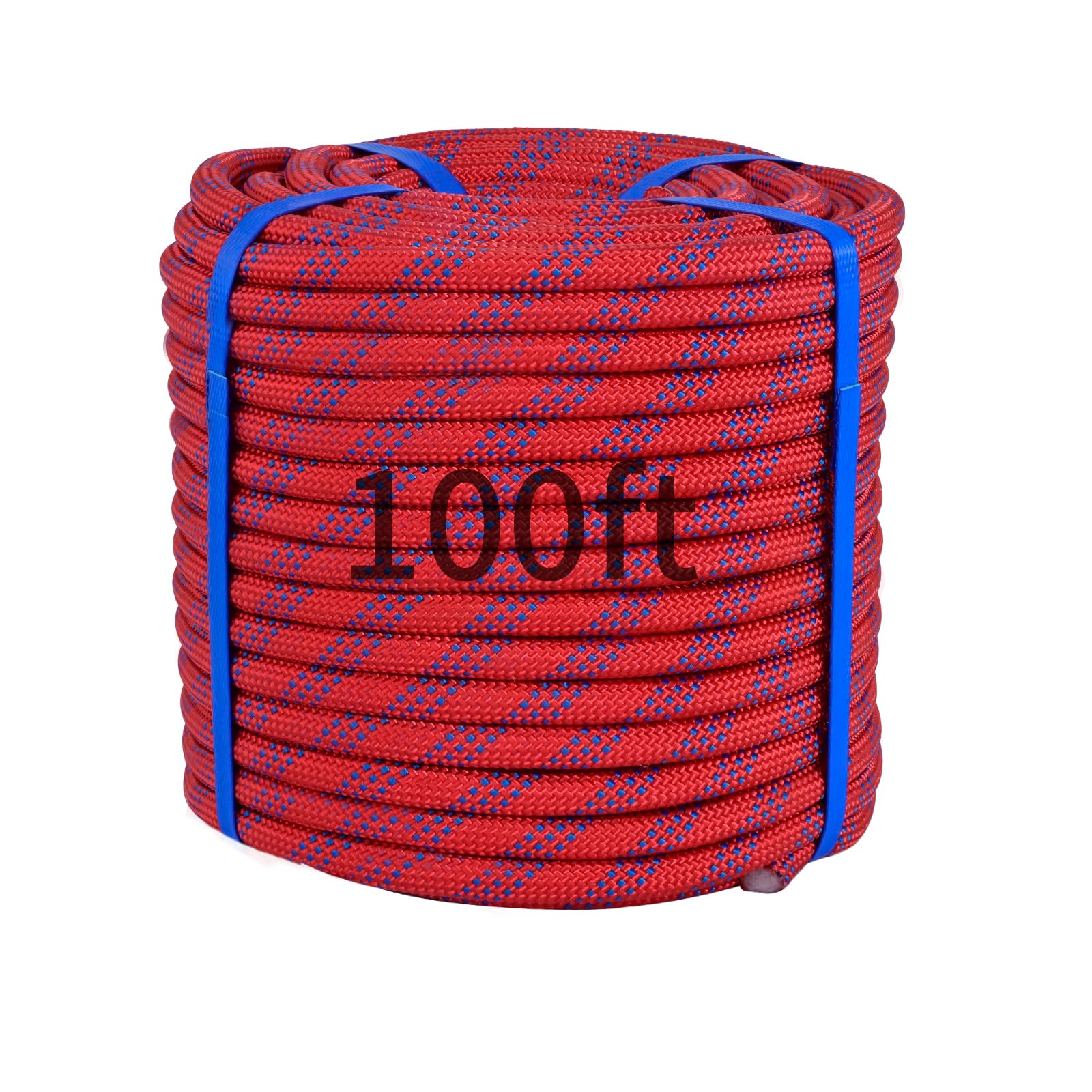 Photo 1 of 100Ft 3/4 Inch Heavy Duty Climbing Rope,Arborist Rope for Tree Pulling (Red)