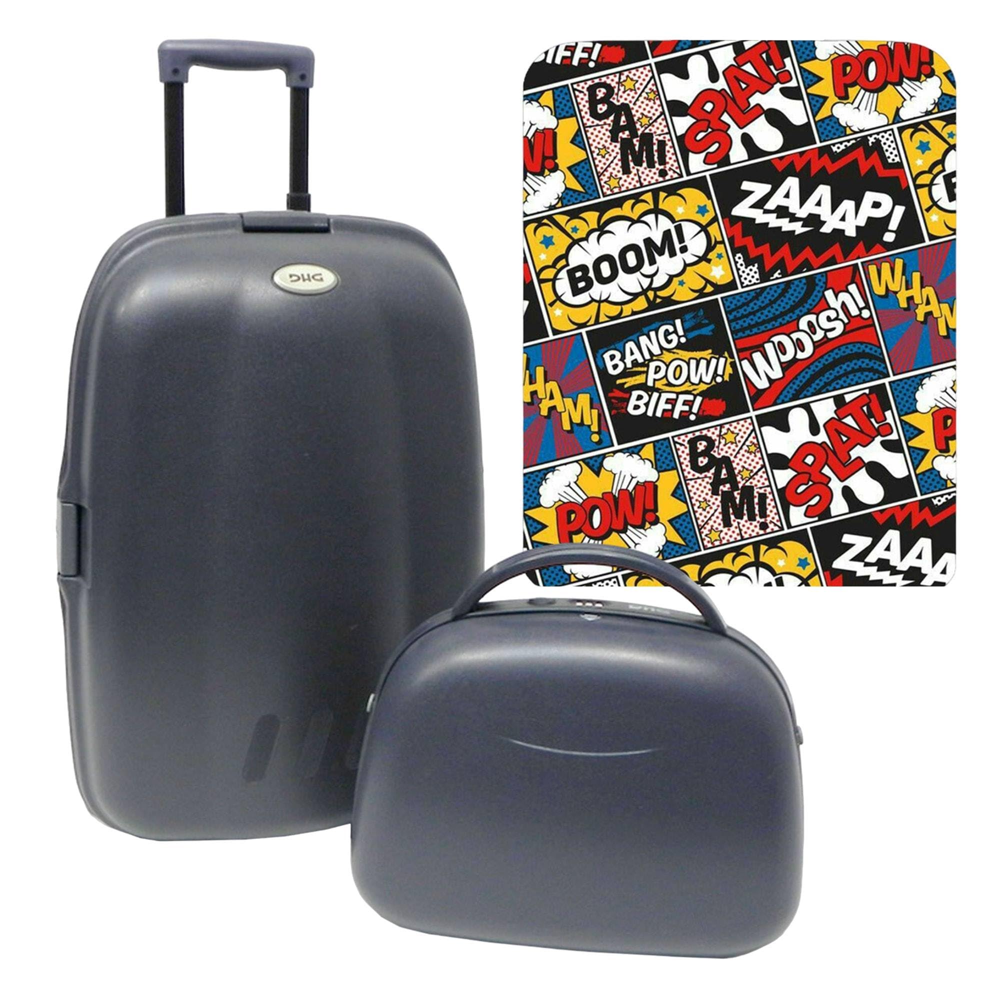 WELL HOME MOBILIARI & DECORACIÓN Set di valigie trolley + beauty case abs inclusa custodia protettiva, multicolore, Boom