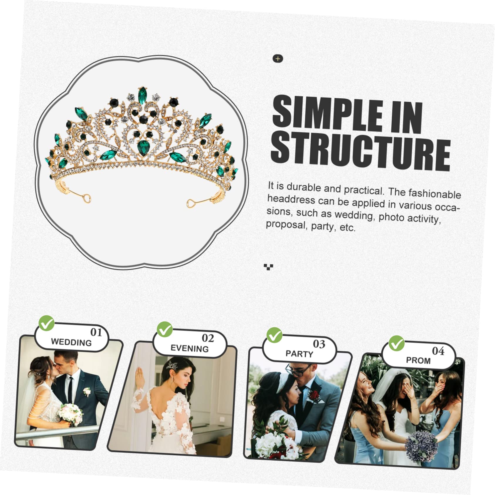 FOMIYES Krone Haarschmuck Tiaras für Frauen Kopfschmuck für die Braut Haarschmuck für die Hochzeit Dusche Haarschmuck für die Braut Tiara für Frauen Mädchen Tiara braut strass tiara Metall