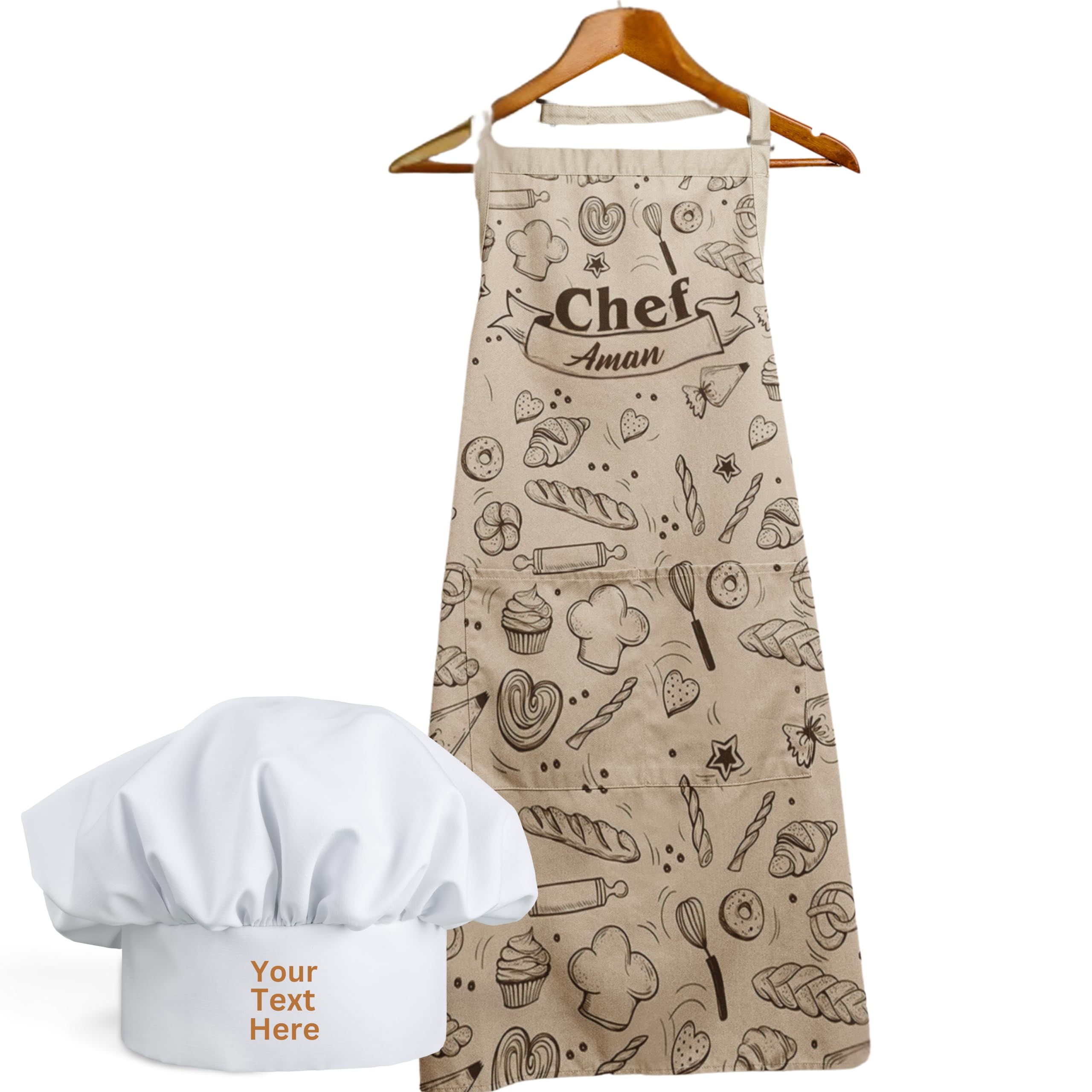 TheYaYaCafe® Personalised Name Kitchen Chef Apron for Men & Women – Customizable, Stylish & Durable Cooking Apron, Good For Home Chefs-picture-10