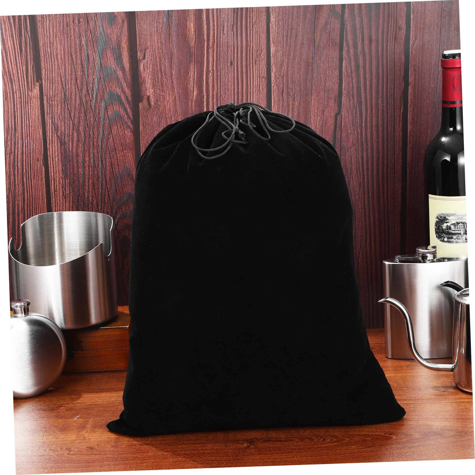 TOYZFRIENDY Sacchetti Regalo Grandi in Flanella Nera Coulisse, Set Da 10 Pezzi 30x40 Cm, Borse Portaoggetti Multiuso Per Bomboniere, Caramelle e Feste, Per Natale e Compleanni