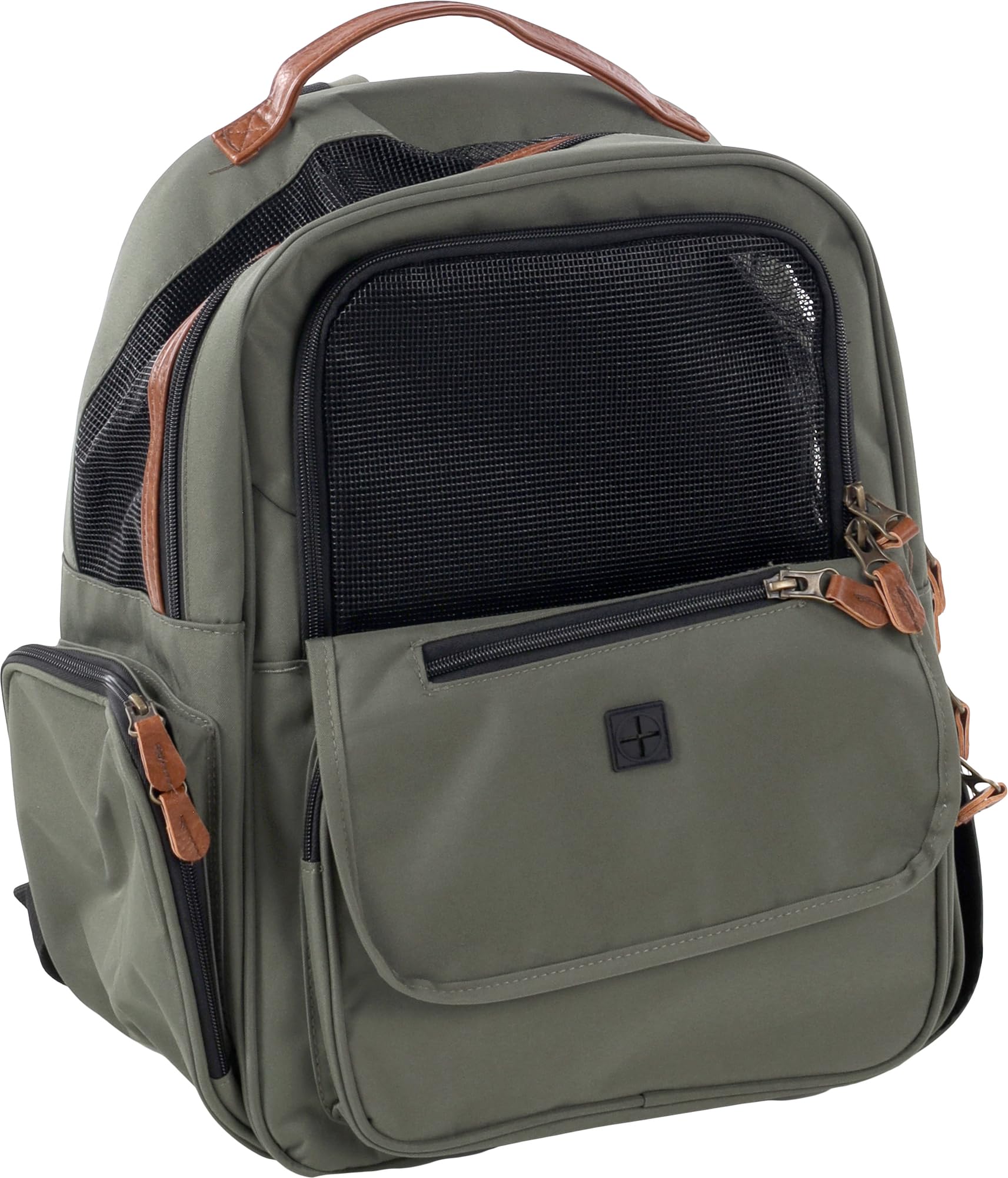 Hunderucksack - Rucksack Wiro Grün – 40x25x41cm – Polyester – verstärkte Rückenwand – Abnehmbarer Boden – Sicherheitsleine – Brustgurt – Autogurt-Schlaufe – Trolley-fix