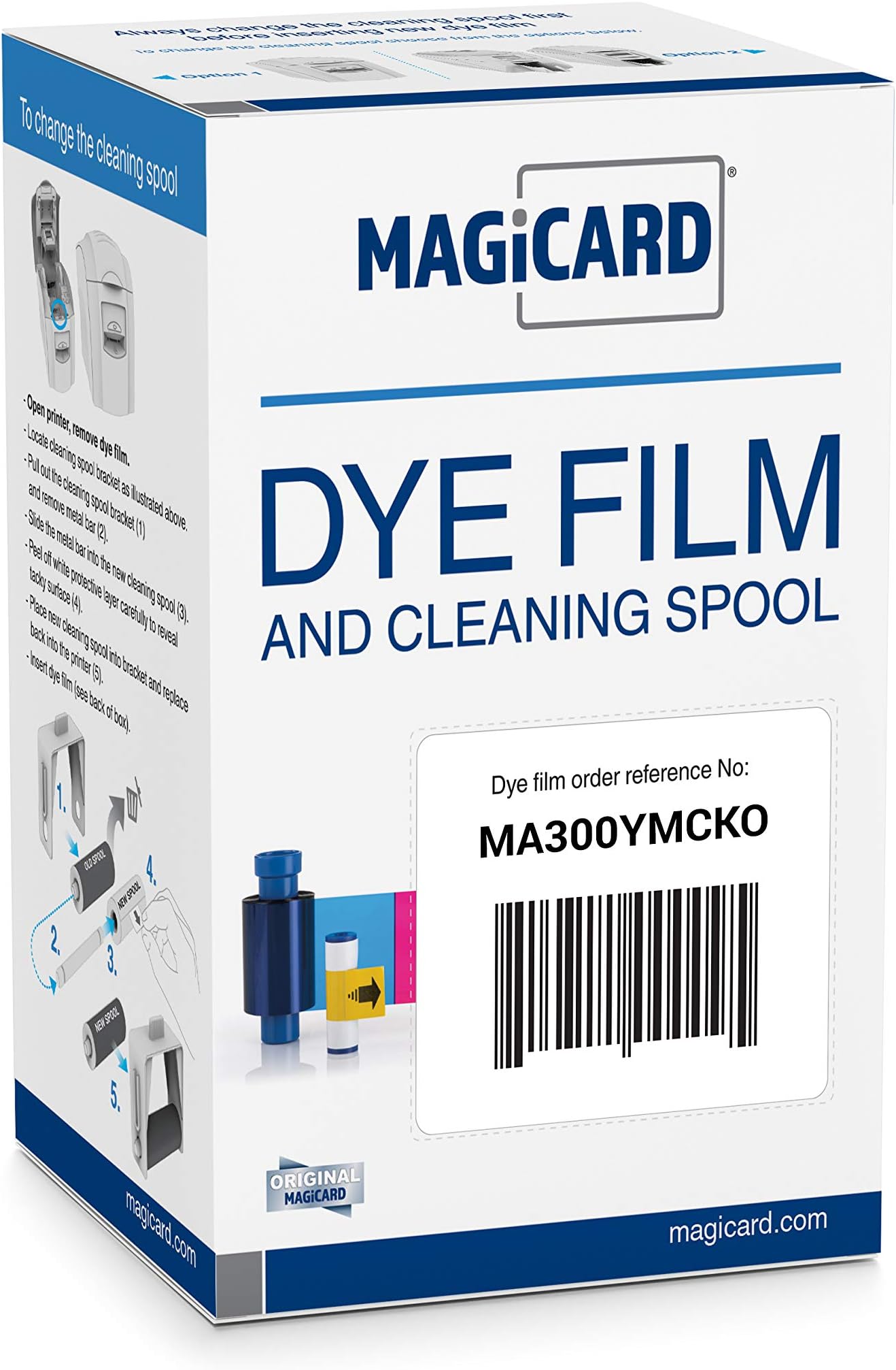 Magicard MA300YMCKO Color Ribbon Kit (YMCKO, 300 Prints) for Enduro, Rio Pro, and Pronto Series Card Printers Straight from Manufacturer