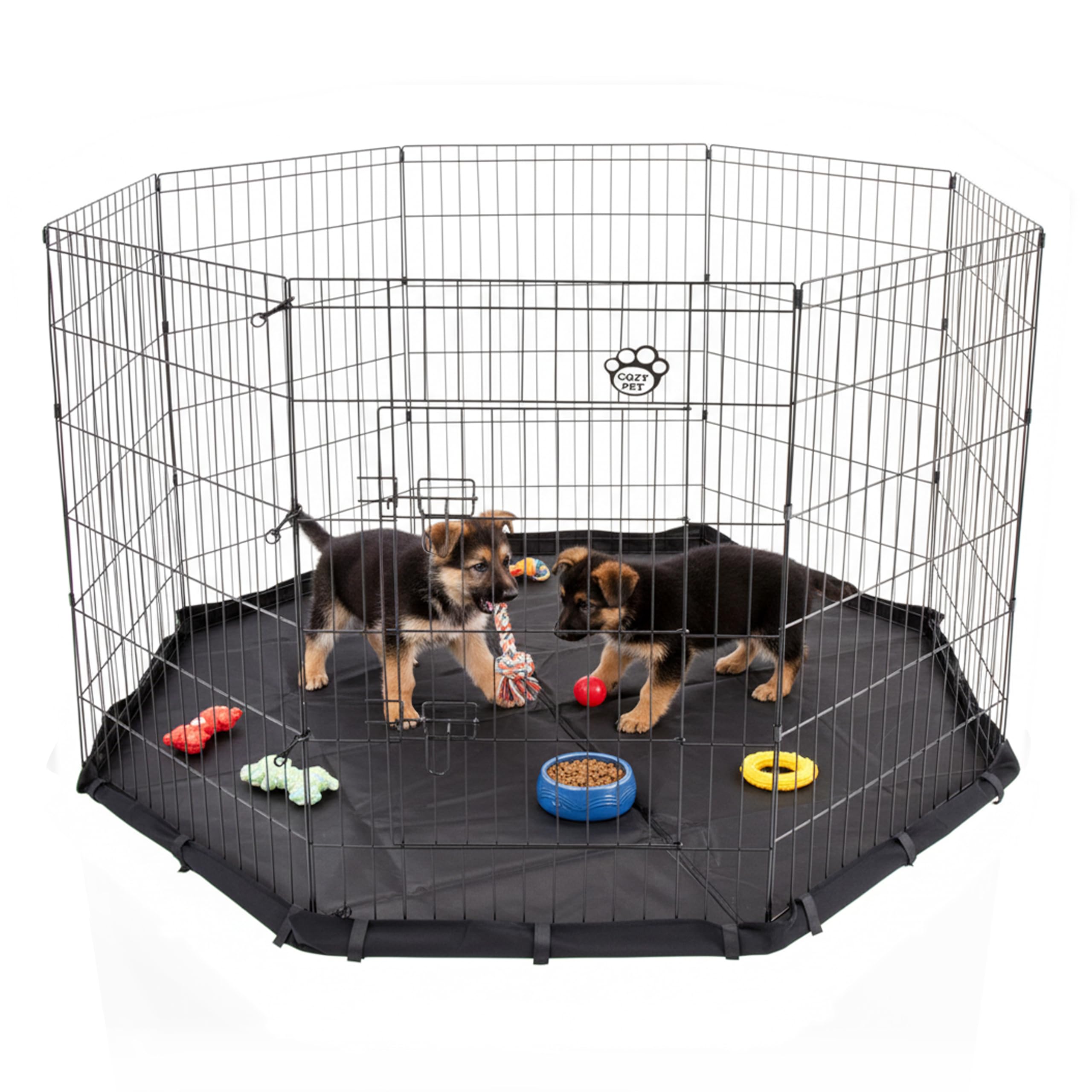 Playpen Puppy With Water Resistant Floor by Cozy Pet for Dogs Puppies Rabbits Guinea Pigs, Play Pen Dog Cage Crate Rabbit Run 4 Sizes PP03 + Floor