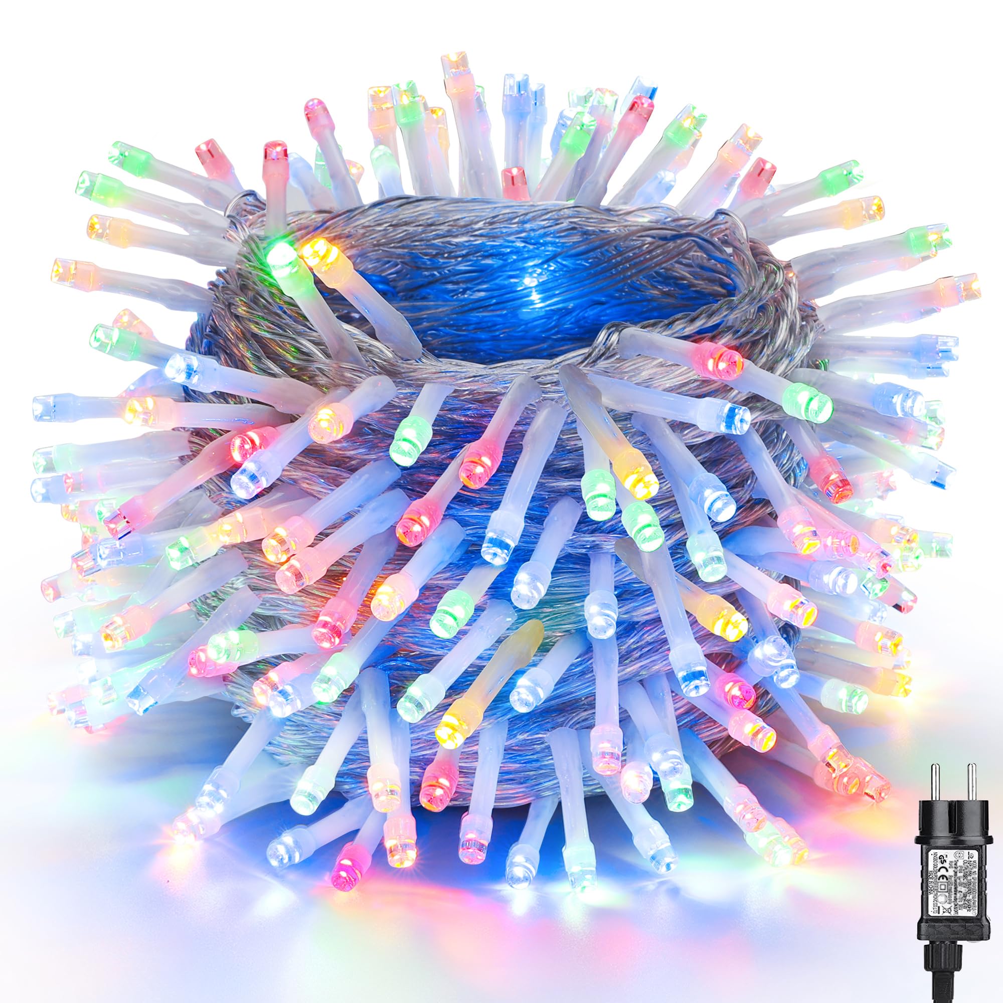 NEXVIN Guirlande Lumineuse Sapin de Noel 20M 200 LED Multicolore Lumiere Sapin de Noel, Guirlande Electrique avec Minuterie 8 Mo