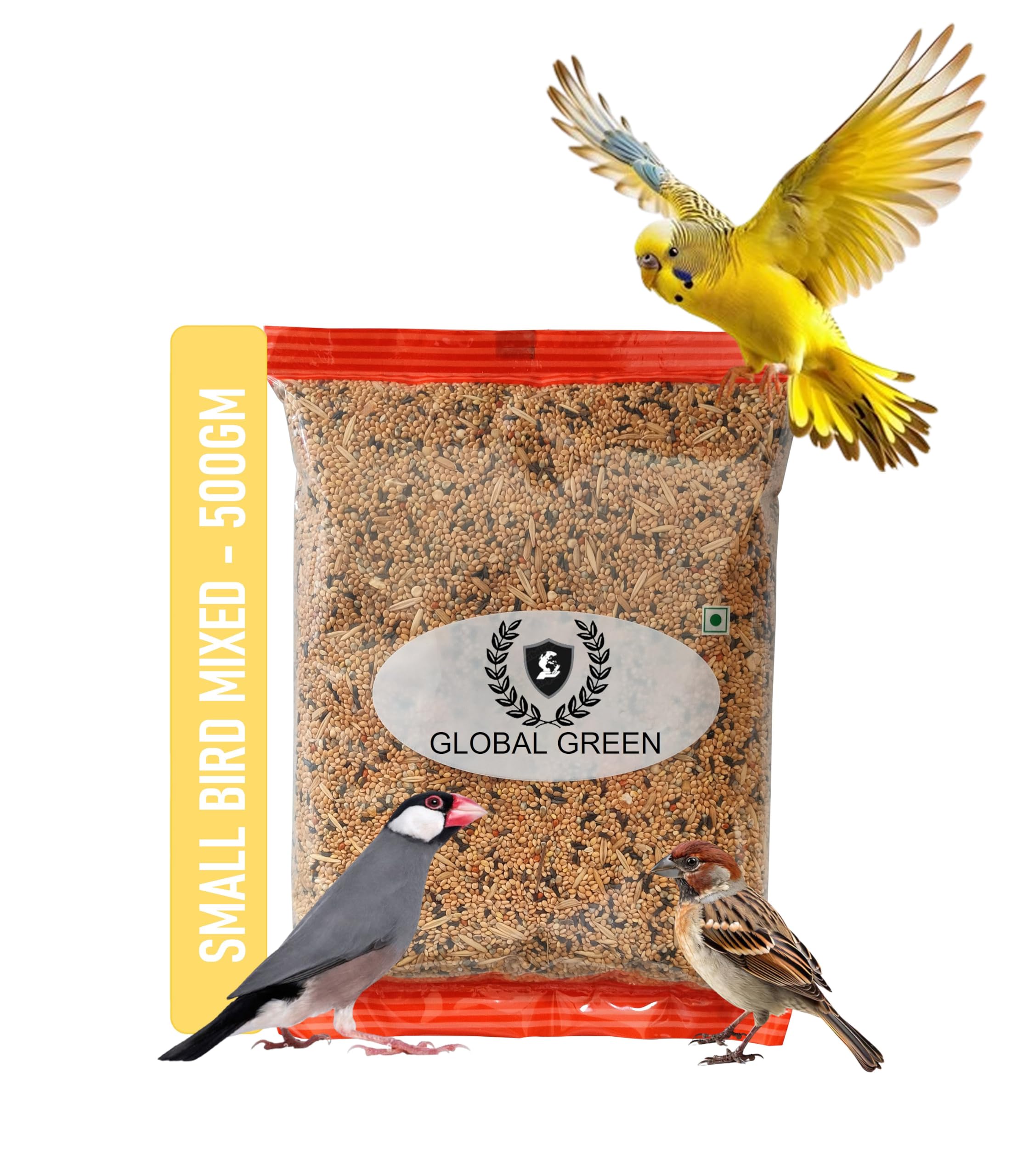 Global Green - Small Bird Premium Seed Mix for Budgie, Java & Sparrow Bird (9 Type of Seed Mix) 0.5KG Pack | Hand Picked Natural breeding Special Bird Food (B0DB1KT34Q) Amazon Price History, Amazon Price Tracker