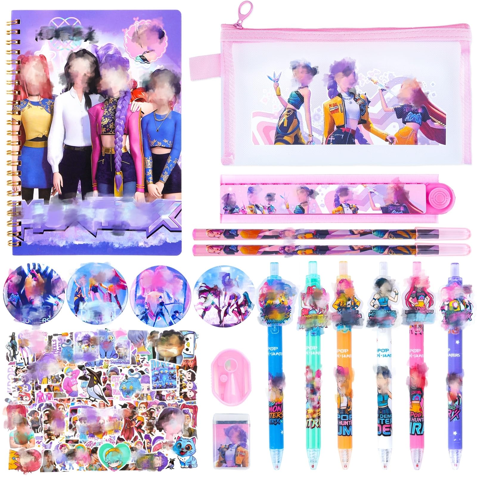 yumcute Kawaii Stationery Set Cute School Supplies Back to School Gift for Kids Office Supplies Gifts for School Season Girls Including Notebook Pencil Case Gel Pens Pencils Sharpener Ruler Eraser