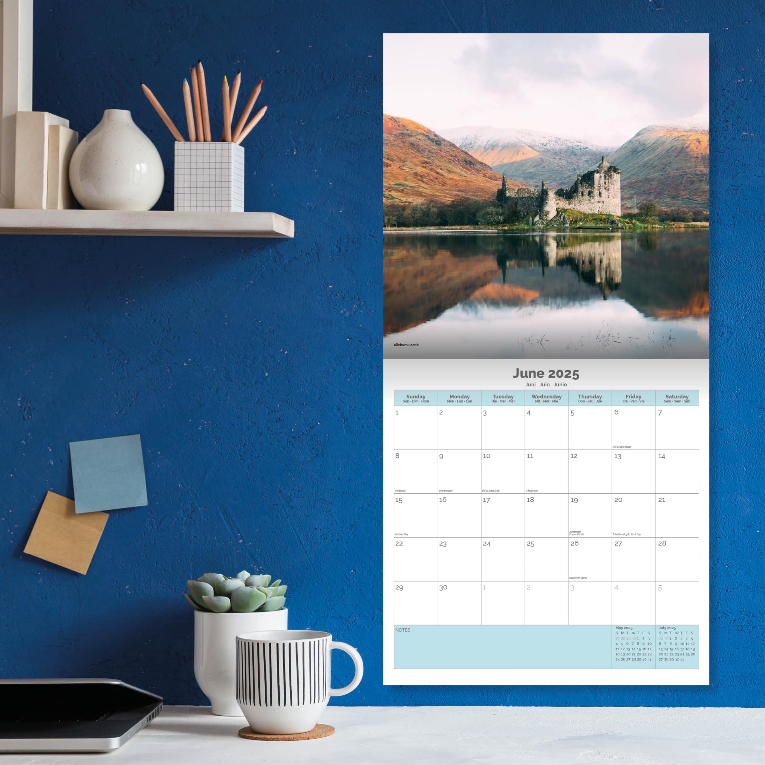 Dayplanner Publishing British Castles Calendar 2026, Large Square Wall Calendar With Organisational Stickers, 16 Month - Image 2