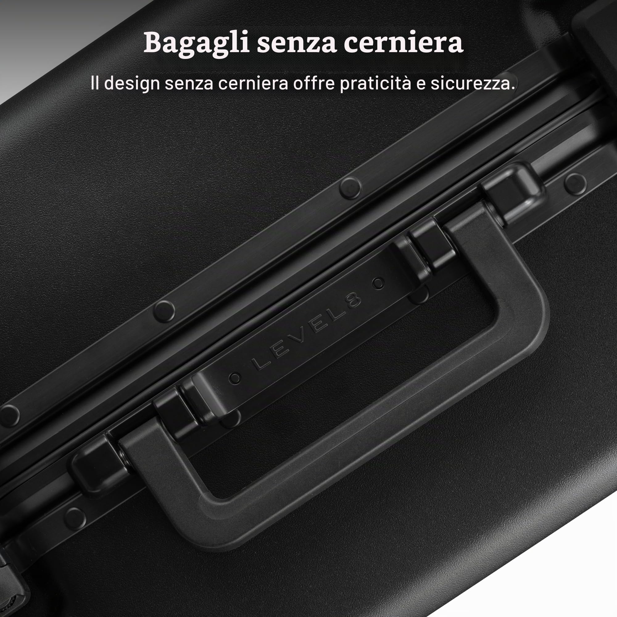 LEVEL8 Valigia, valigia da viaggio telaio in alluminio, valigia a mano Cabin con doppio TSA Lock Suitcase Zipperless bagagli HeGent (56cm, 38L, Nero)