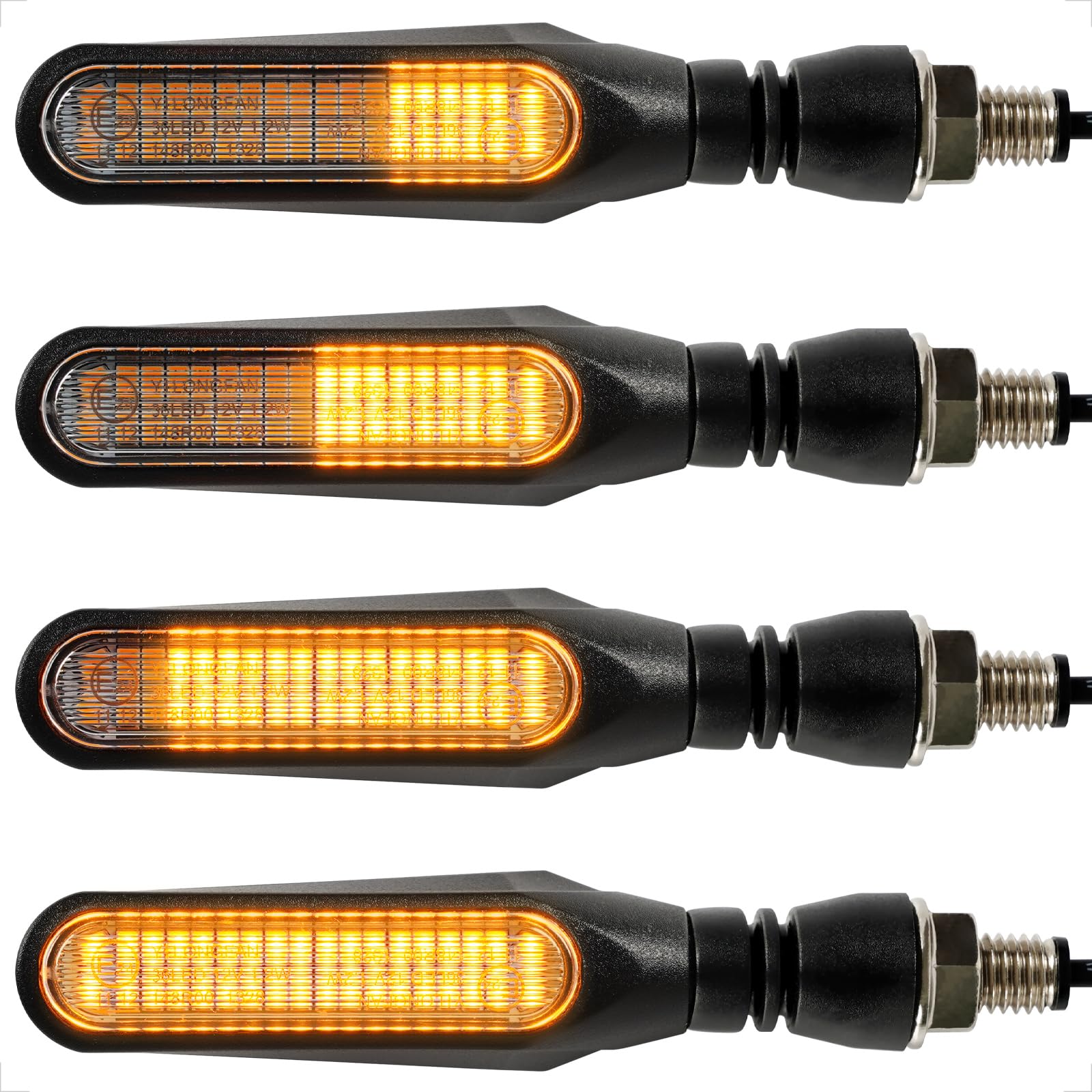 evermotor 12V Motorcycle Indicators - Mini Led Turn Signal Light Compatible with Harley, Sportster, Honda, Yamaha, Suzuki, Kawasaki - Waterproof Motorcycle Blinkers (2)