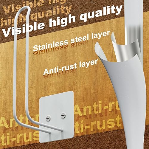 Miniatura 3 de HzTinT Paquete de 3 percheros antioxidantes, organizador de sombreros para gorras de béisbol, adhesivo sin perforaciónsoporte para sombreros de