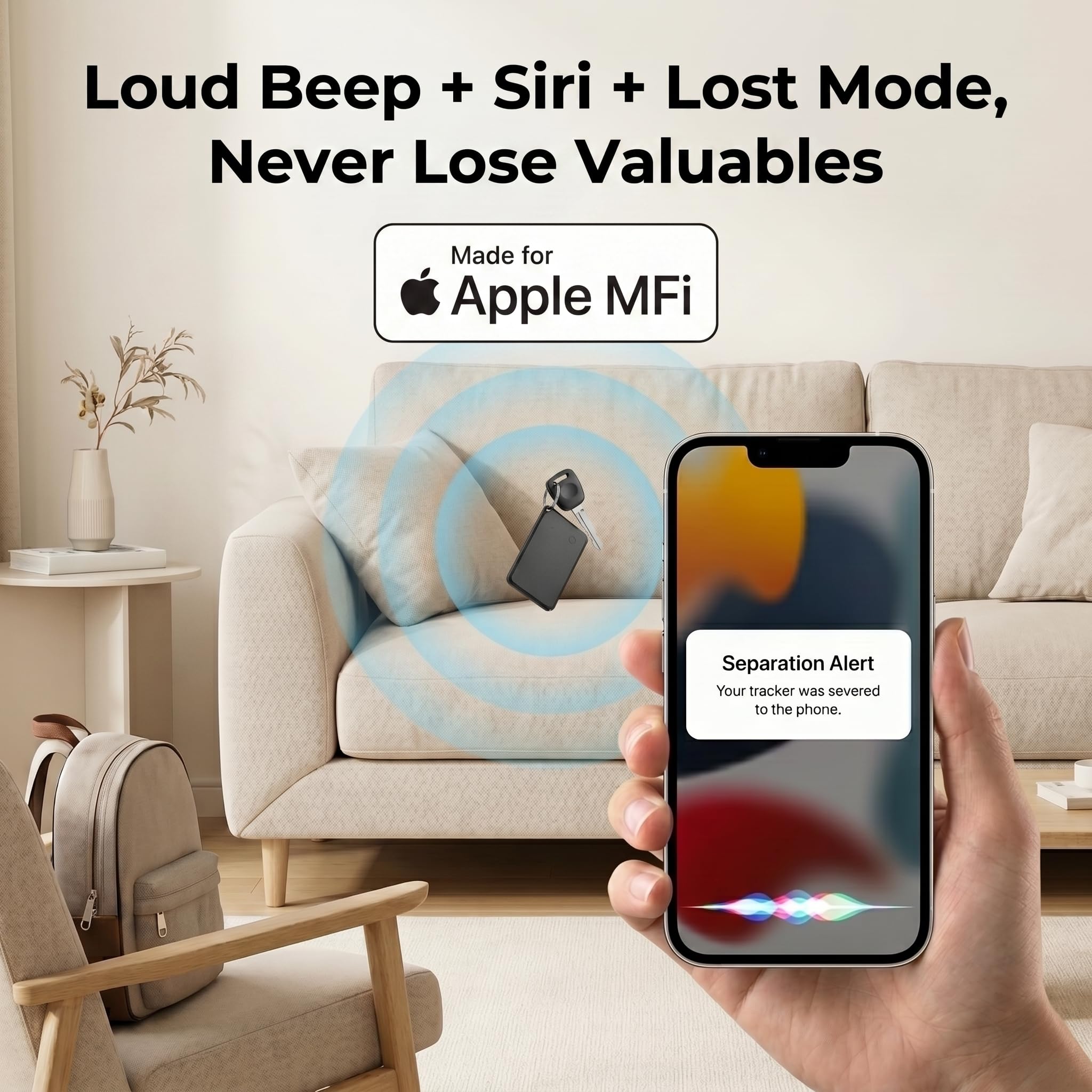 Lot de 2 cartes de suivi de portefeuille certifiées MFi pour Find My (iOS