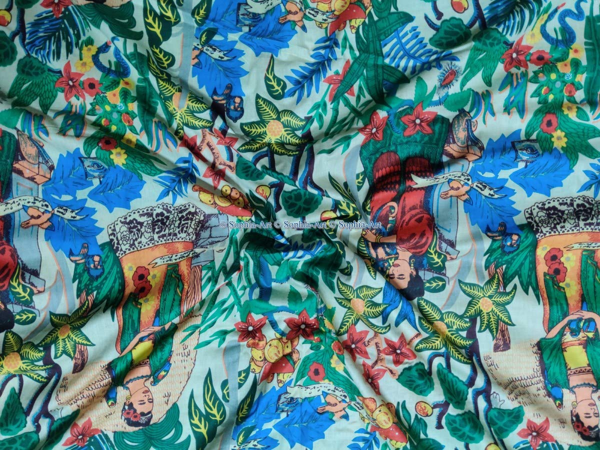 The Yard - Tela De Gasa Con Estampado De Corona De Algodón Jaipuri