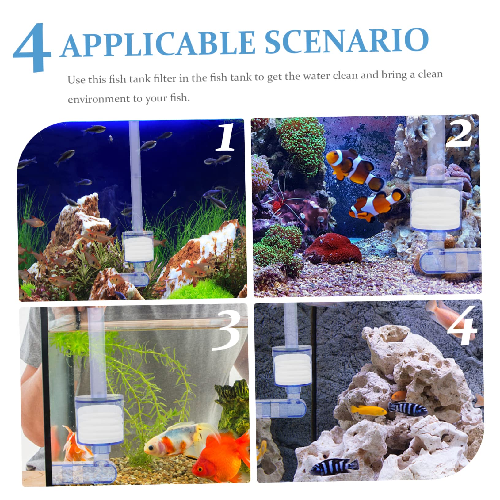 Happyyami STK Filterwatte Für Aquarien Aquarium Reinigungszubehör Aquarienreinigungsfilter Aquarienwasserfilter Filterschaumstoff Schwämme Betta Fisch Ersatz Baumwolle Weiß 603b Schwamm