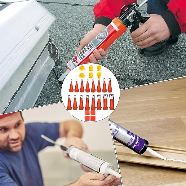 Caulking Tips Set, Home Repair Tools, Home Improvement Kit, Fine Caulking, Fast Drying Finish for Waterproofing Gaps, Bathroom Repairs, Stainless Steel Caulk Kit - 4