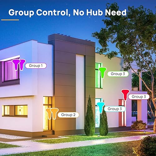 Miniatura 7 de Linkind Bombillas inteligentes BR30, bombillas de inundación WiFi compatibles con Alexa y Google Home, RGBTW bombilla que cambia de color,