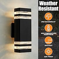 Vista 2 de LMP Luces de pared para exteriores, lámparas exteriores, luces de porche delantero, luz de aplique al aire libre, montaje de pared con 2 bombillas