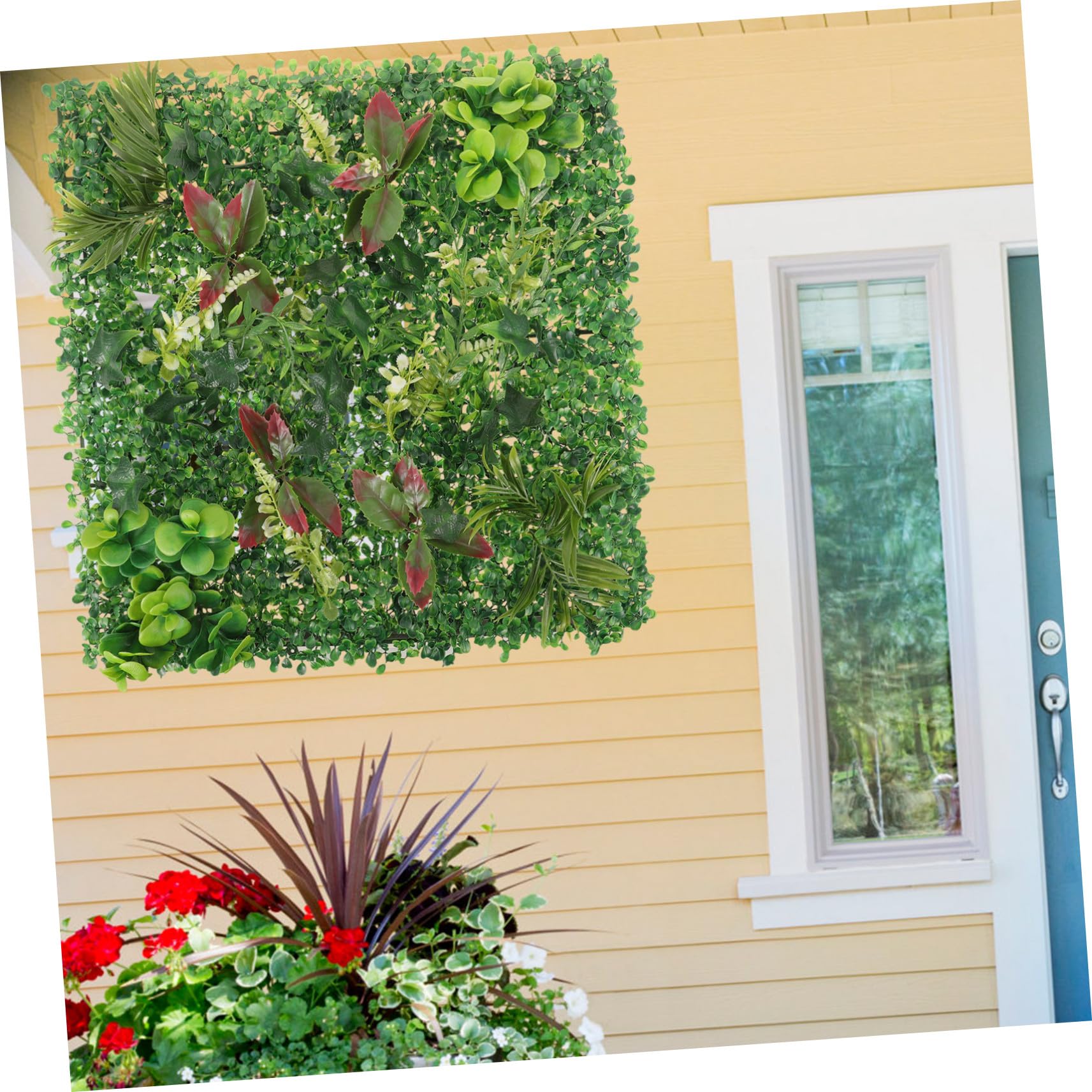 SUPVOX Mur Végétal Artificiel Vert en Ldpe Installation Facile et Résistance UV pour Décoration Balcon et Terrasse, Fond Végétal Solide et Esthétique