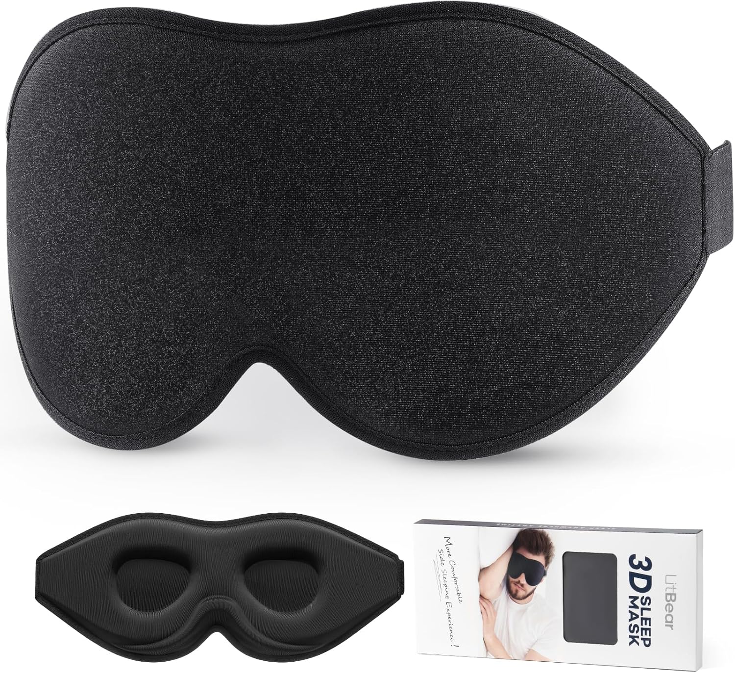 LitBear Sleep Mask for Side Sleeper Women Men