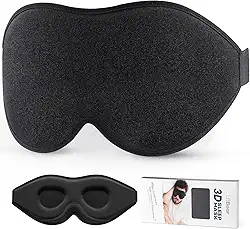 LitBear Máscara de dormir para mulheres e homens que dormem de lado, máscara de olho para bloquear a luz do sono, máscara de dormir com contorno 3D, máscara de dormir macia e respirável com alça