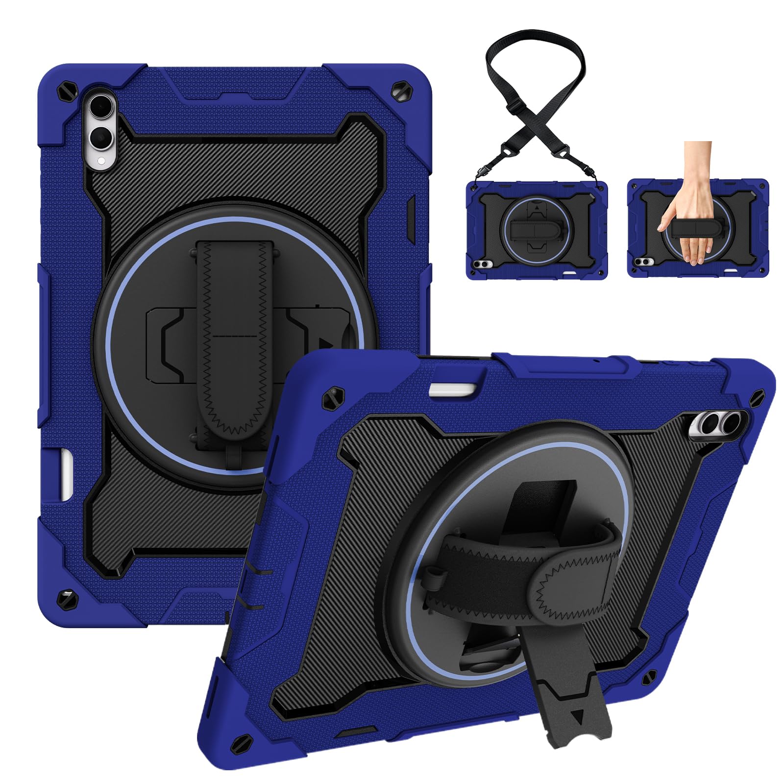Funda para Samsung Galaxy Tab S11 Ultra anti golpes con soporte elástico multiángulo completo 8