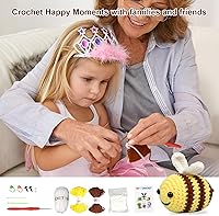 Vista 4 de Yuepin Kit de 6 piezas de ganchillo para principiantes, kit de inicio de ganchillo con tutoriales en video paso a paso, kit de ganchillo