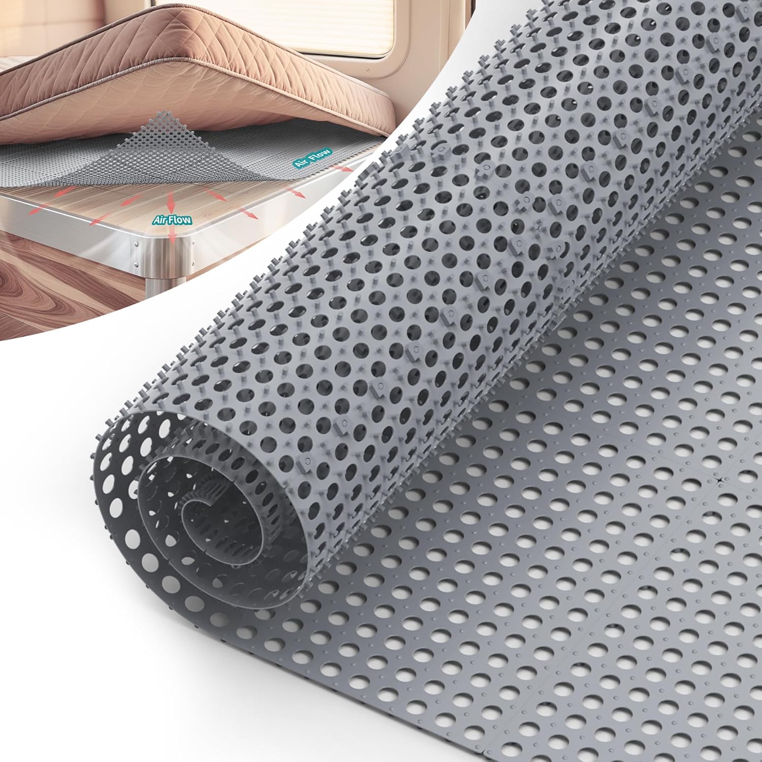 Daisypower Mattress Underlay Pad,83" L x 59" RV Under Mattress Moisture Barrier, Porous Underlay Ventilation for RV Bed, Camper, Boat, Keeps Dry